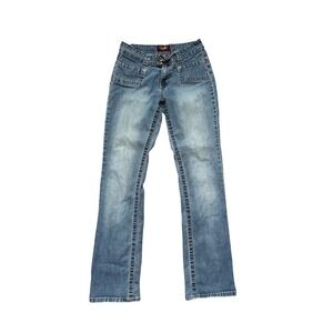 Angels Jeans Women Blue Vintage Y2K Flare Bootcut Low Rise Denim SIZE 8